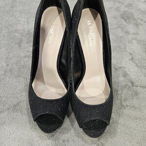 Le Chateau Black Glitter Pumps